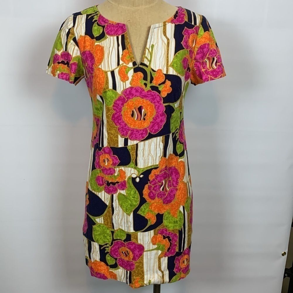 Vibrant Trina Turk floral print dress, size 2